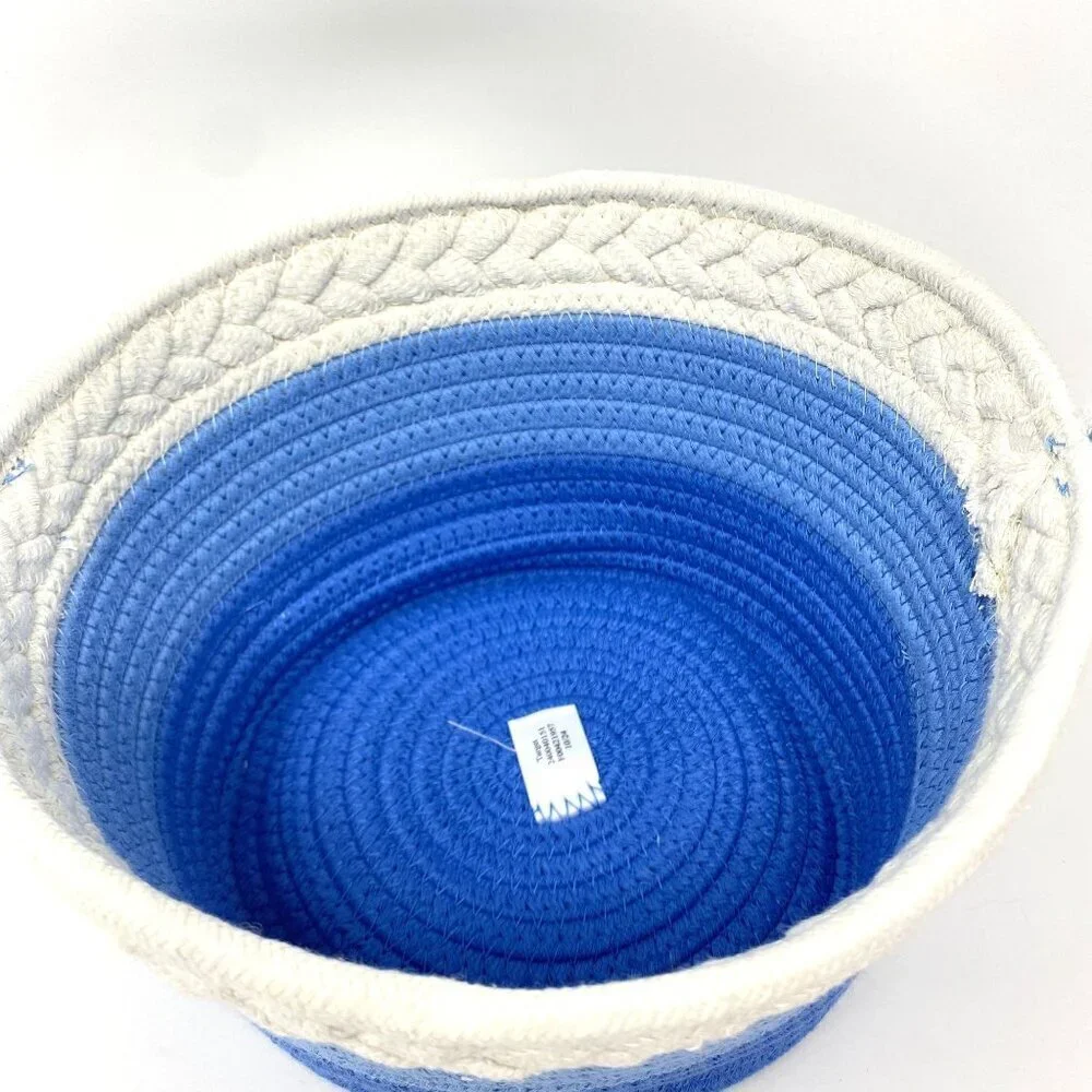 Target Round Rope Decorative Easter Basket Blue/White - Spritz™ Decor